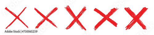 Hand drawn x marks.Set of grunge x sign. Cross Shape Icons Set. vector illustration