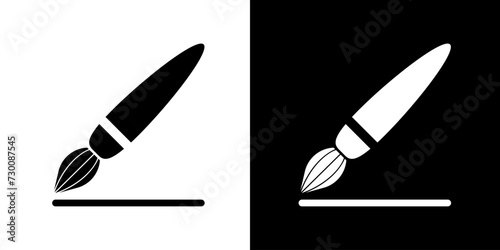 Brush Icon. Drawing tools. Stationery. Tool. Drawing art