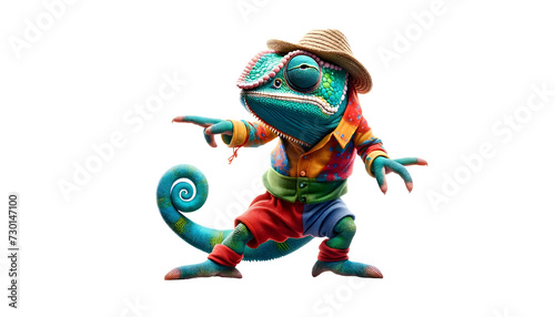 chameleon dance isolated on transparent background