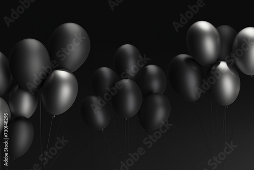 Czarne balony czarne tło