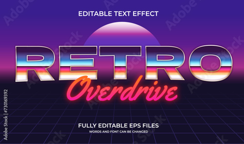 80s retro overdrive editable text effect 