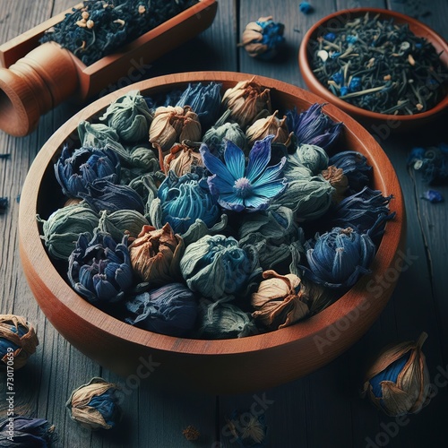 Dry flowers Thai blue tea anchan of buds klitoria Ternate