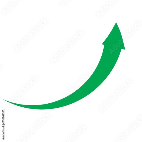 Graph going Up sign with green arrows vector. Flat design vector illustration concept of sales bar chart symbol icon with arrow moving down and sales bar chart with arrow moving up.