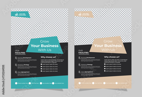  Business flyer template with photo