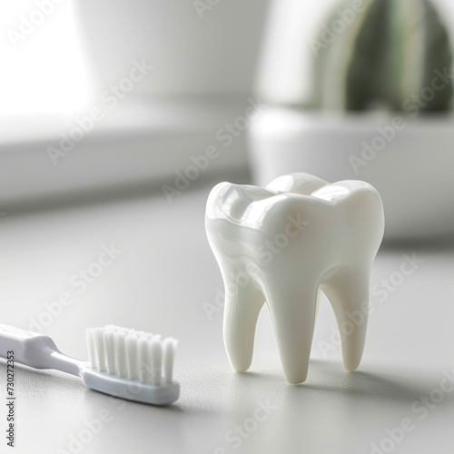Dental Precision: Tooth Model and Brush, High-Resolution Capture