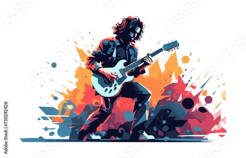 rock music fan vector flat minimalistic isolated illustration