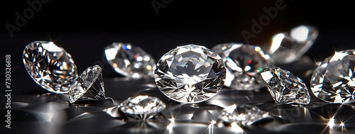 Group of Diamonds on Table