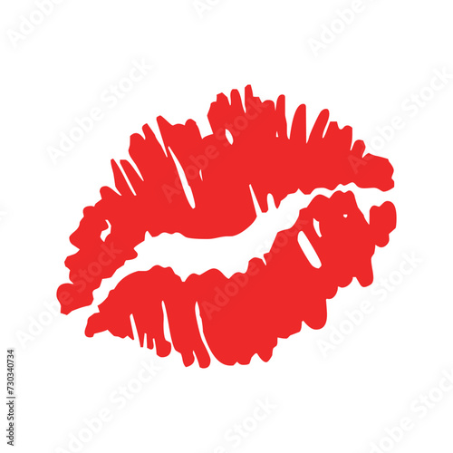 Kiss Mark vector icon. isolated mark left after a firm kiss is placed with bright lipstick, send a kiss to someone in chat emoji sign design.