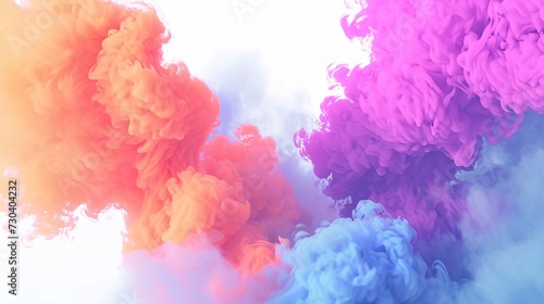 Abstract Colorful Smoke in Pink, Blue, Orange, Yellow