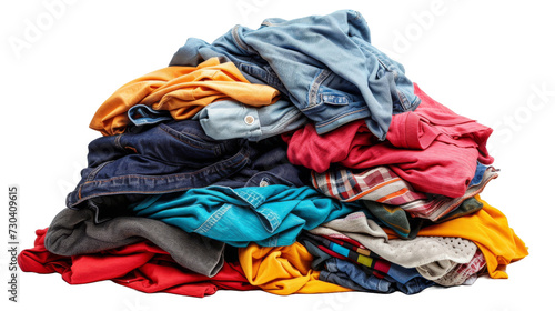 Pile of dirty laundry Isolated transparent background. PNG Format.