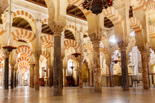 Interior of the Great Mosque-Cathedral, also called the Mezquita in Cordoba, Andalusia, Spain