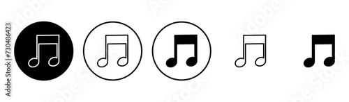 Music icon set. note music icon vector. tone icon
