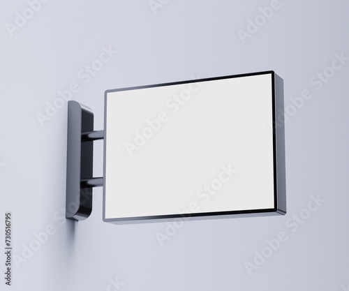 signboard mockup and template empty frame for logo or text background, modern flat style