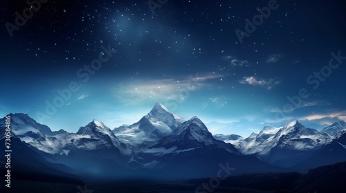 Majestic mountain against the background of the starry sky.