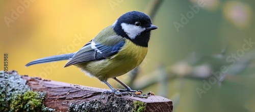 UK's bird table hosts feeding Great Tit.