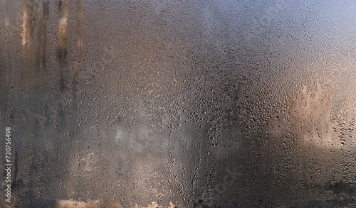 Wet glass condensation. water drops background