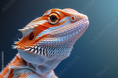 Glowing Gecko: A Stunning Close-Up of a Lizard with a Pop of Orange Generative AI
