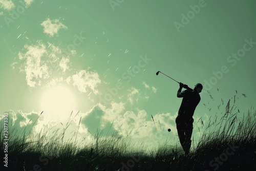 captures the golfer's hands firmly gripping the club, poised for a precision putt, showcasing the focus and determination required in the game of golf.