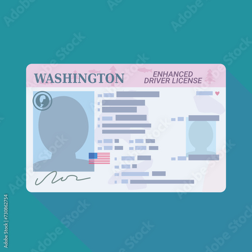 Washington enhanced driver's license (flat design)