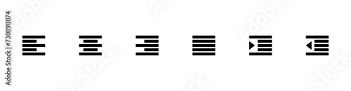 Text align vector icon button. Paragraph alignment symbol. Align icon vector illustration on white background.