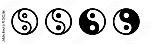 Balance Emblem Line Icon. Harmony Symbol icon in black and white color.