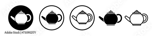 Beverage Brewer Line Icon. Tea Preparation icon in black and white color.