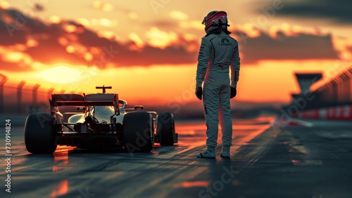 Formula 1 Race Driver Finishing Race: Dynamic Sports Photography with Racing Car