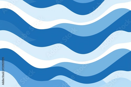 Minimalistic Blue and White Wavy Lines Abstract Design - Generative AI