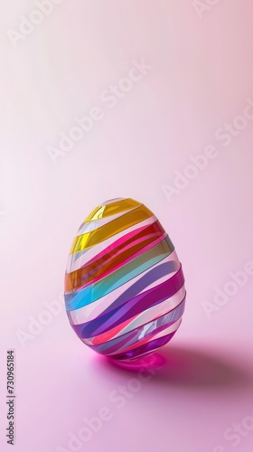 Translucent Tapestry: A 3D Easter Egg Reimagined in Minimalist Light. Minimalist Mosaic: A Playful 3D Easter Egg in Translucent Hues.
