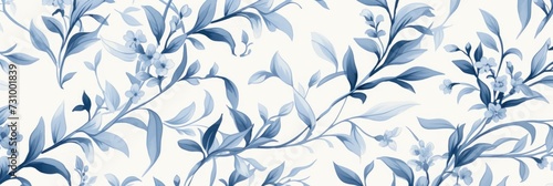 abstract blue vintage background with leaves