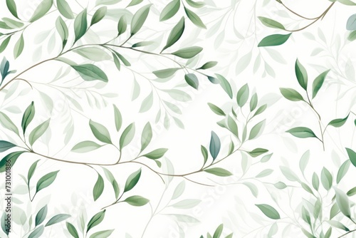 seamless green vintage pattern with leaves