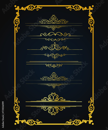Luxury frame design card design antique luxury vintage. Fashionable frame. Design template. Set of gorgeous foreheads.