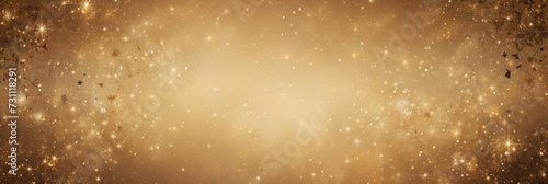 tan golden blank frame background with confetti glitter and sparkles
