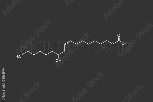 Ricin oleic acid molecular skeletal chemical formula.