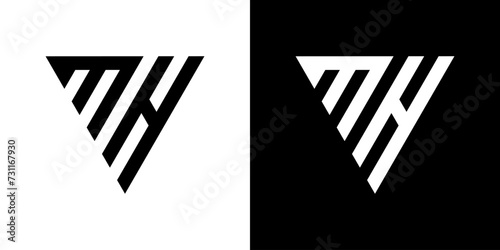 vector logo MH abstract combination of triangles