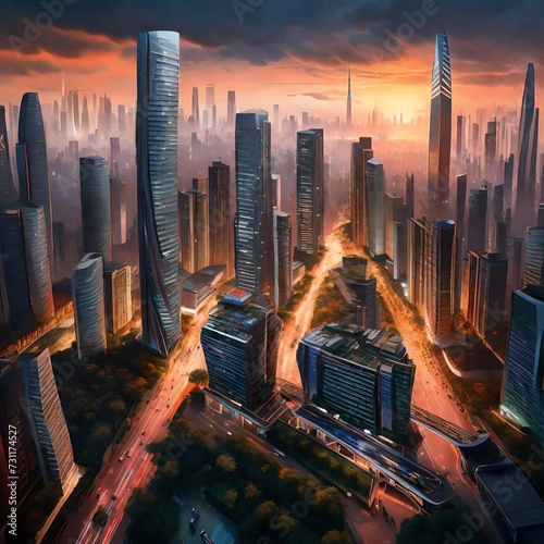 :Depict Guangzhou city in the year of 2044 --s 250 -