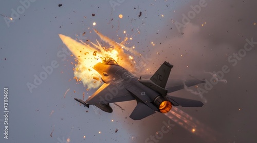 Photo of the moment the fighter jet was destroyed