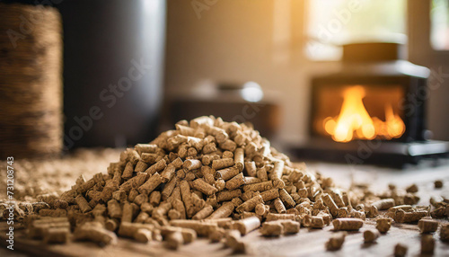  wood pellets for stove, symbolizing warmth and sustainability indoors