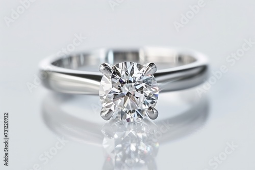 Easily Editable Sparkling Diamond Ring On White Background