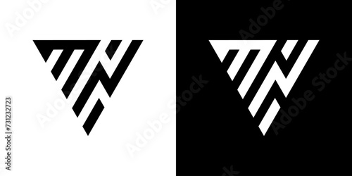 MN letter vector logo abstract combination of triangles