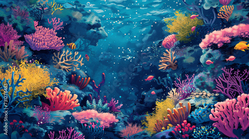 Dive into a vibrant underwater world with this seamless coral texture. Bursting with life, colorful and intricate sea creatures bring this marine scene to life. Explore the beauty of the oce