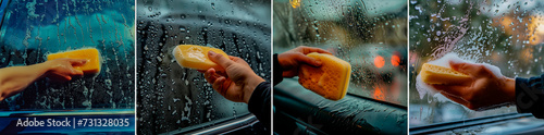 Hand sponge for streak-free glass cleaning. Easy to use, gives a shiny look to your car windows. Ideal for removing stubborn dirt and grime from glass surfaces.