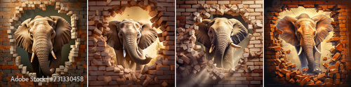 The elephant symbolizes strength.power.and overcoming obstacles. A brick wall symbolizes barriers or restrictions. Chains symbolize freedom or liberation from restrictions.