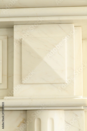 Close up of an 1899 marble fireplace - elegant and simple. Nostalgic