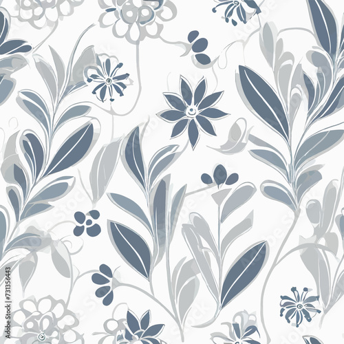 cute silver floral pattern on a white background.