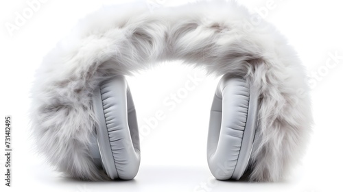 Faux fur earmuffs, a chic accessory for chilly days.