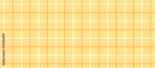 Seamless yellow windowpane pattern. Checkered plaid repeating background. Tattersall tartan texture print for textile, fabric. Repeated bright check wallpaper. Vector orange backdrop