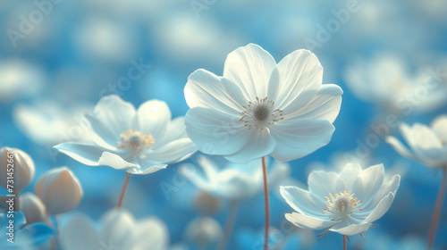 白い花の咲く風景