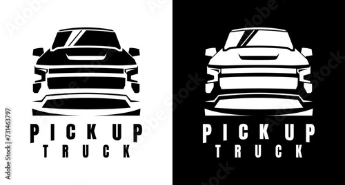 pick up truck logo design vector 