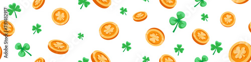 Saint Patrick Day seamless pattern. Patrick Day pattern. Irish background.